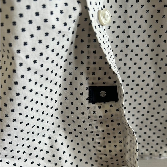 Lucky Brand Men's White and Black Polka Dot Shirt - Picture 3 of 4